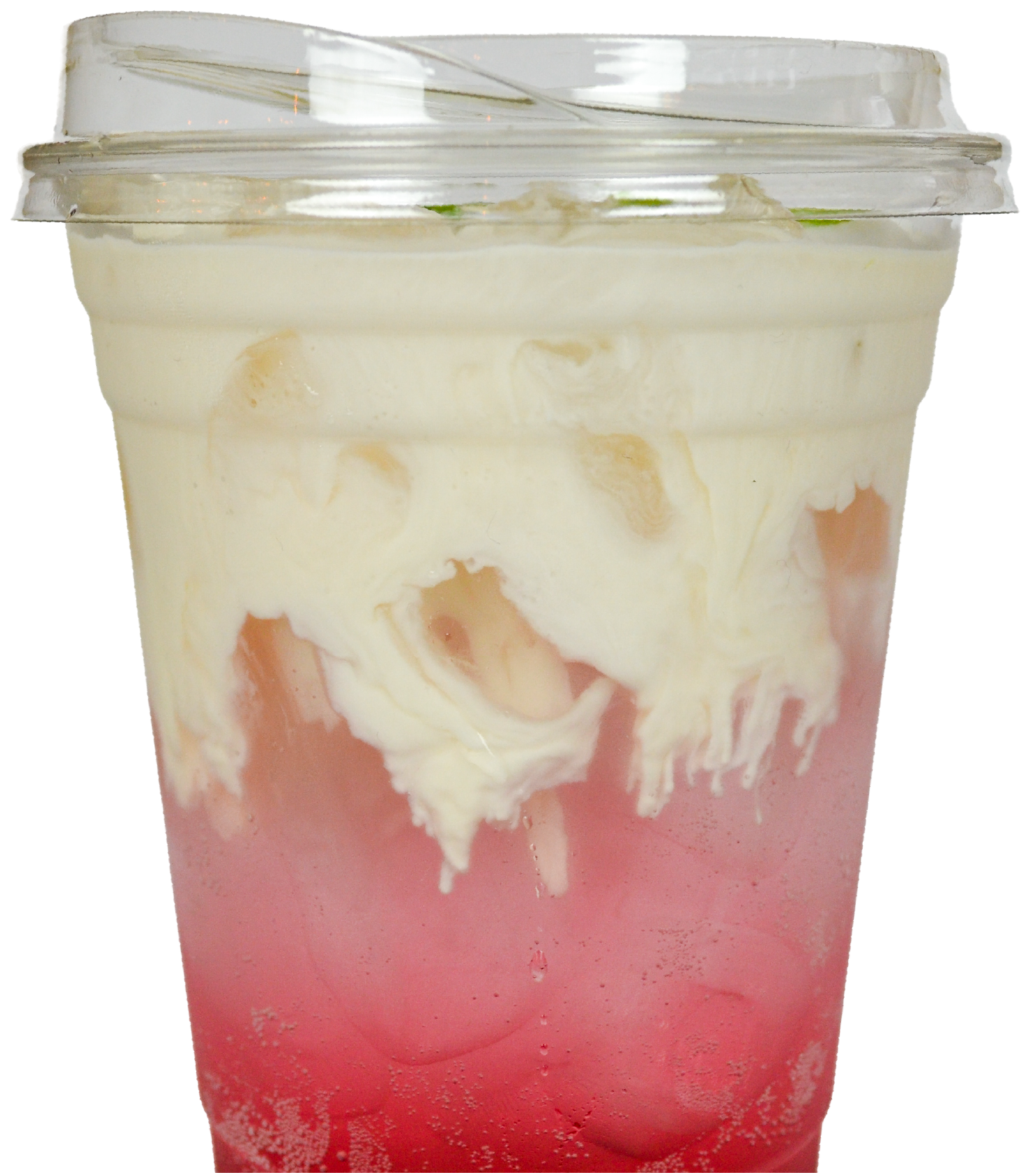 Pink and white dirty soda