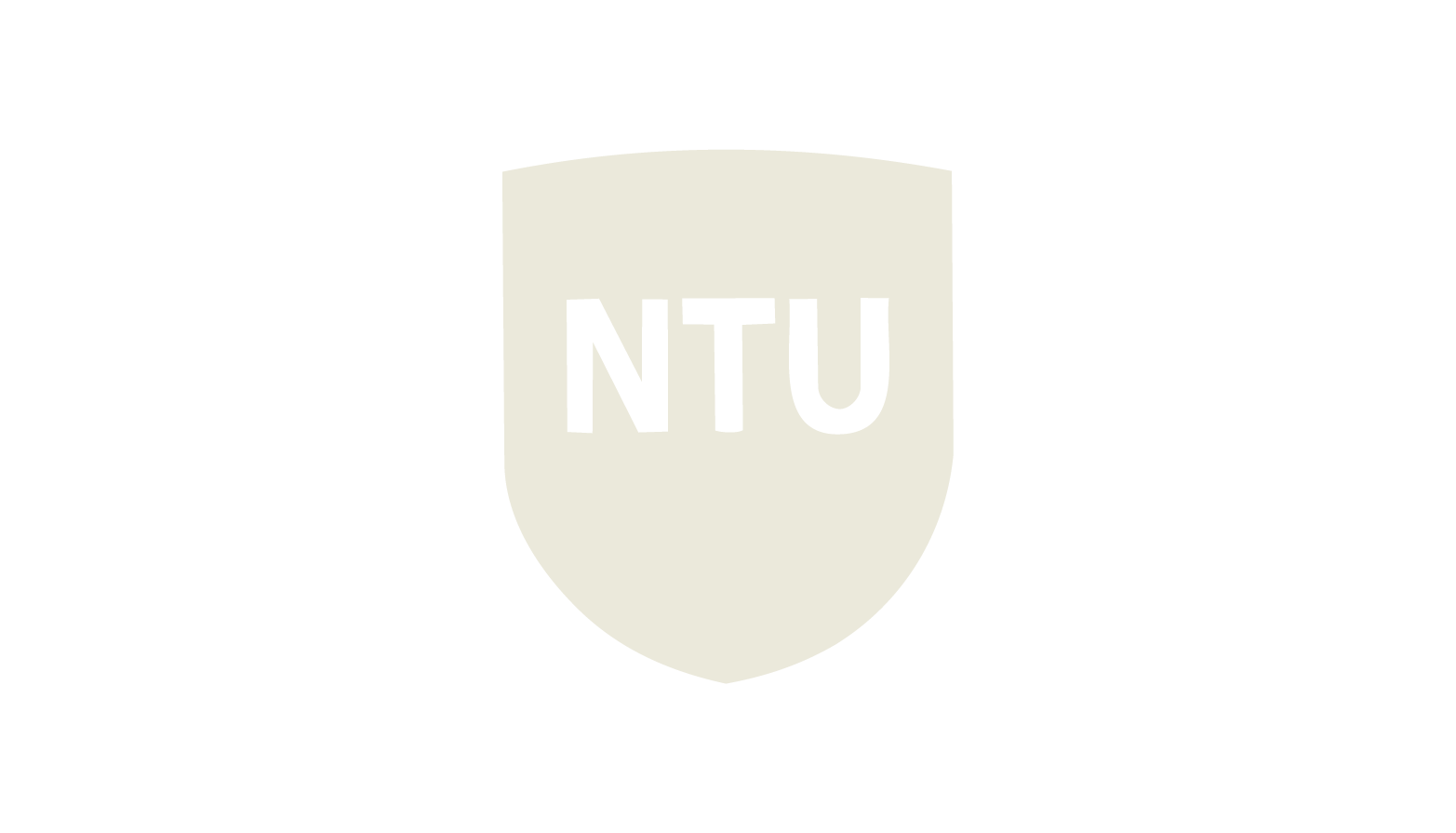 Nottingham Trent University Logo with Black and white emblem with a shield shape and the letters 'NTU' in black in the centre.