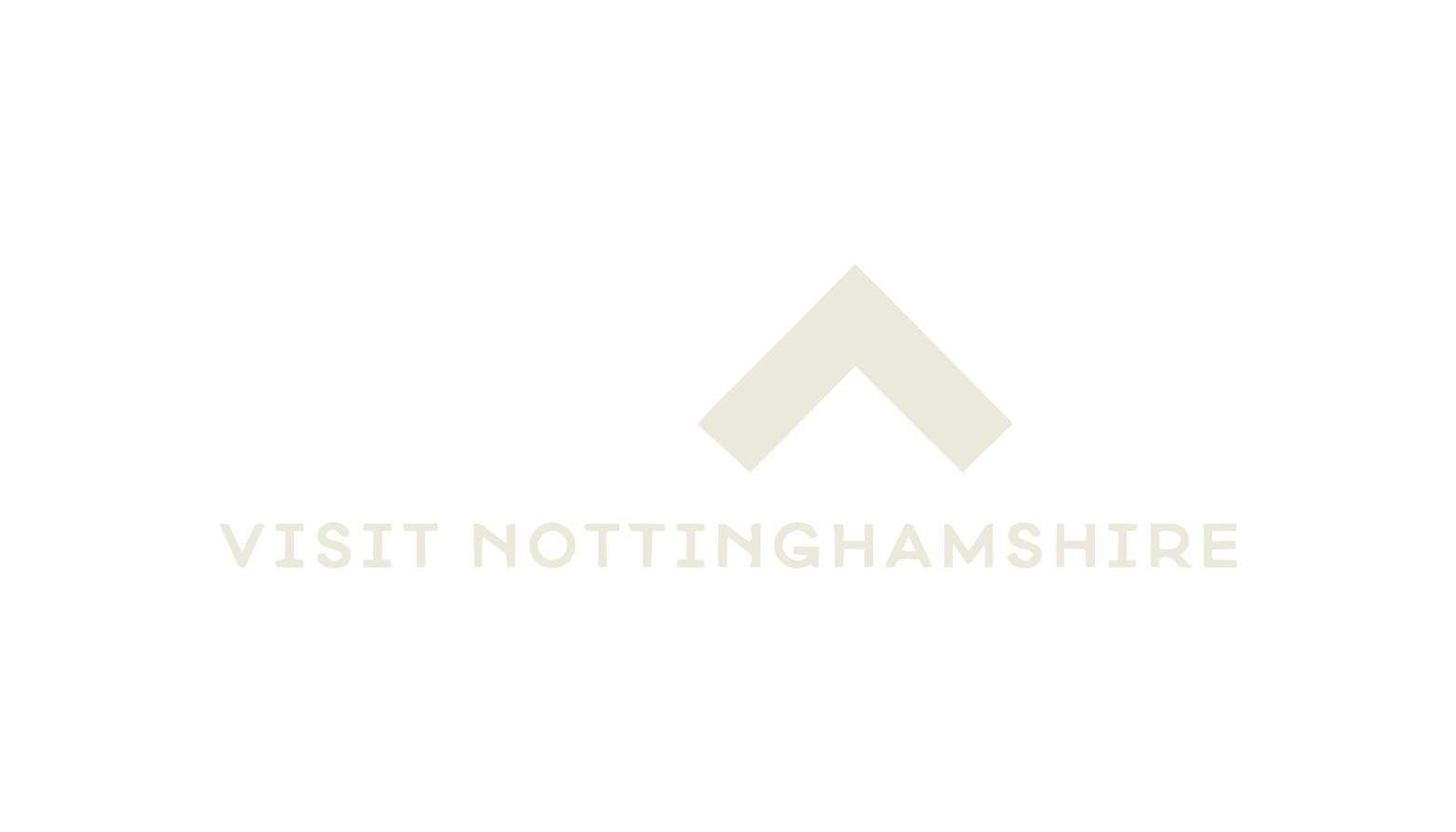 Logo with a mountain-like symbol above the text "Visit Nottinghamshire" on a black background.