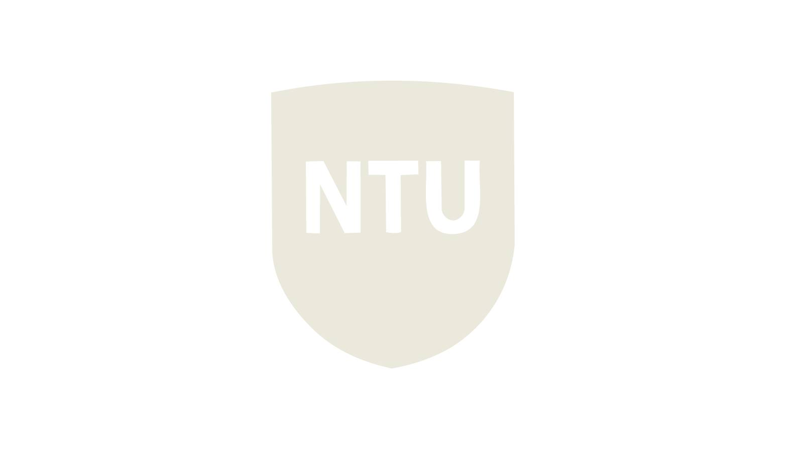 Nottingham Trent University badge with the initials 'NTU' in black letters on a cream-colored shield.