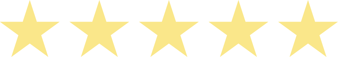 Six yellow stars aligned horizontally on a black background.