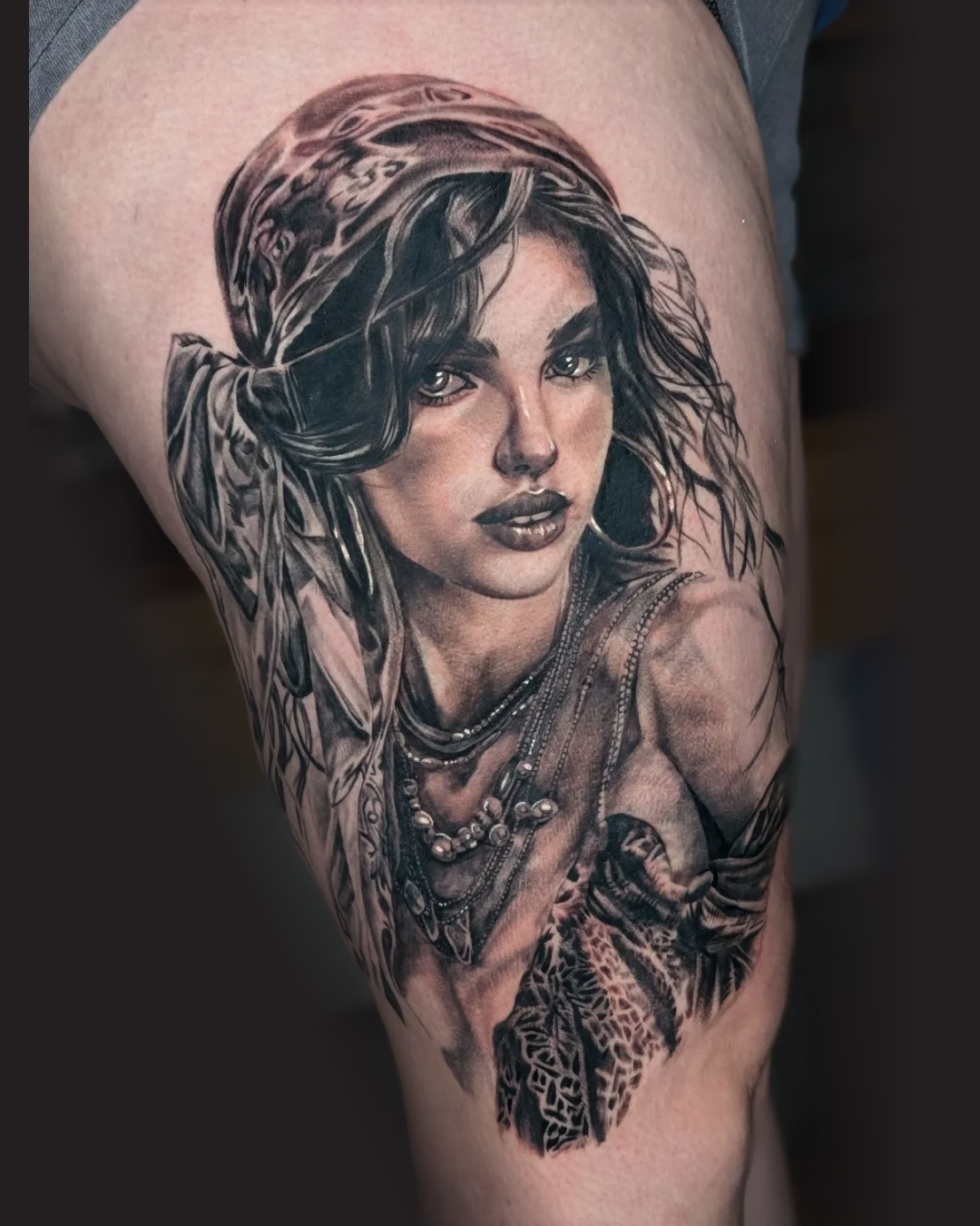 Black and Gray Tat