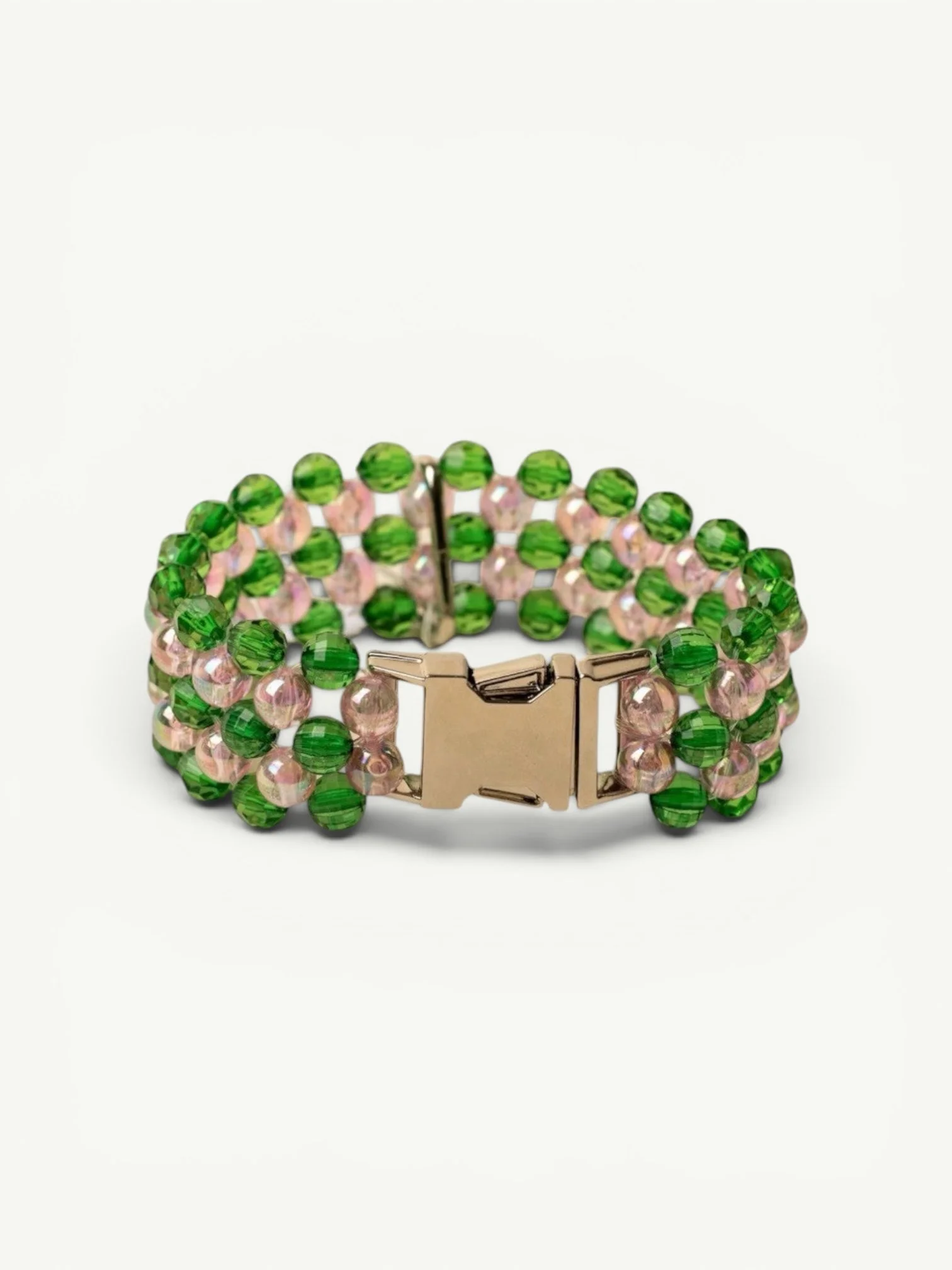 Collier perles vert & rose - Ninidogs