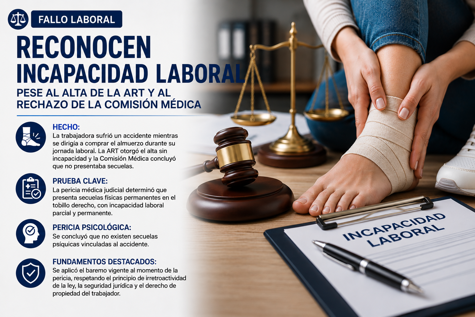 Fallo: Reconocen incapacidad laboral
