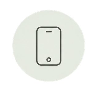 Een pictogram van een smartphone op een lichte achtergrond.