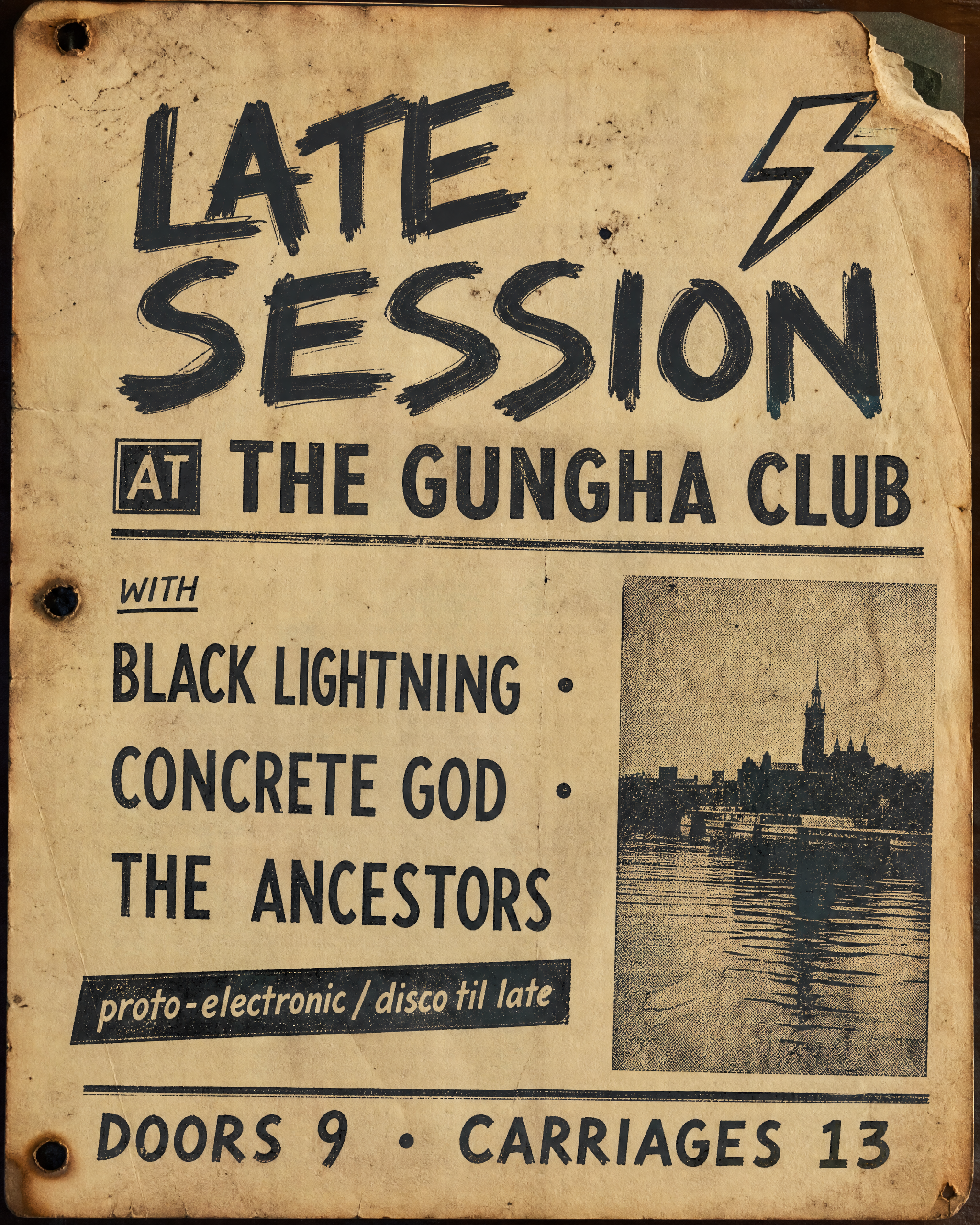 Gungha Club Artefact - Becovered paper gig flyer.png