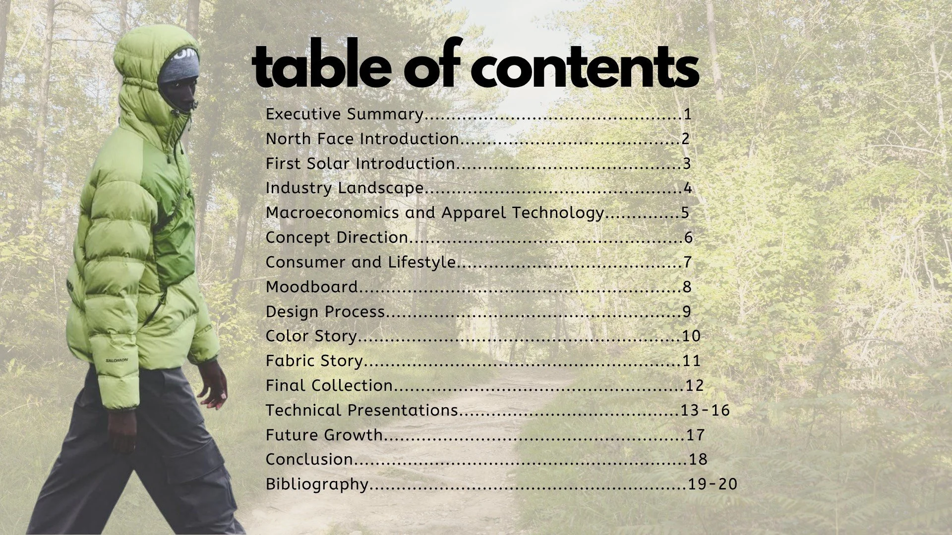 Table of contents