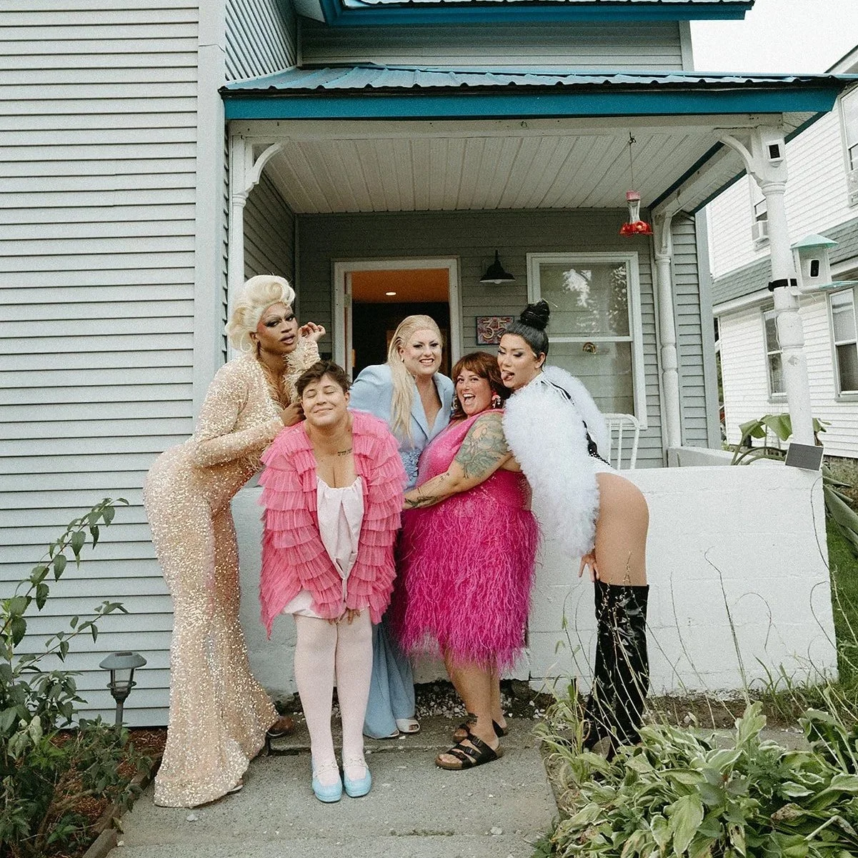 Hillary & Liam's Colorful Queer Backyard Wedding in Vermont