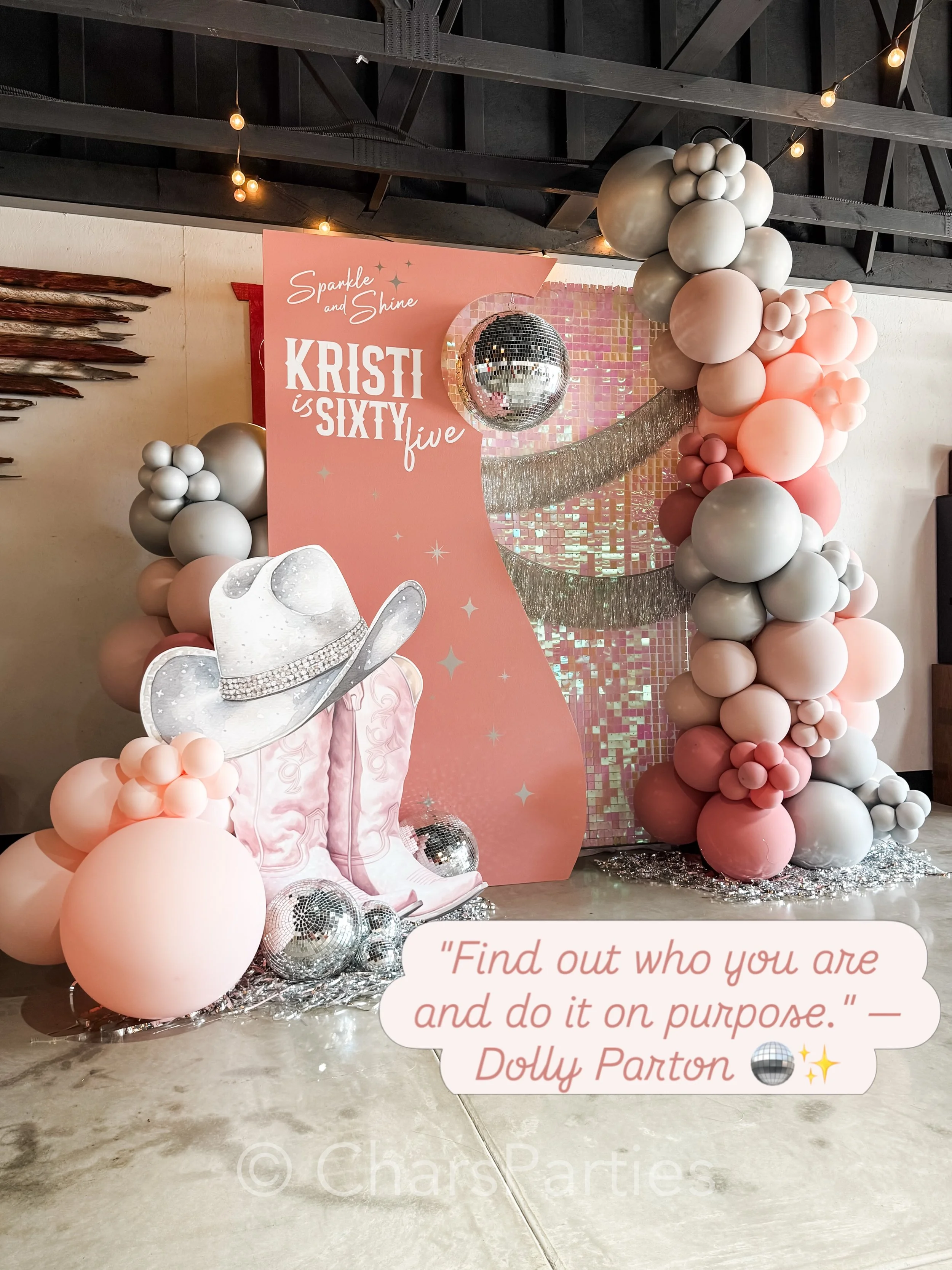 They say growing older is mandatory, but growing up is optional. I think Dolly would highly approve of how we celebrated Kristi turning 65! 💖

We swapped the traditional hot pink for a mature, sophisticated palette that still brings all the sparkle,