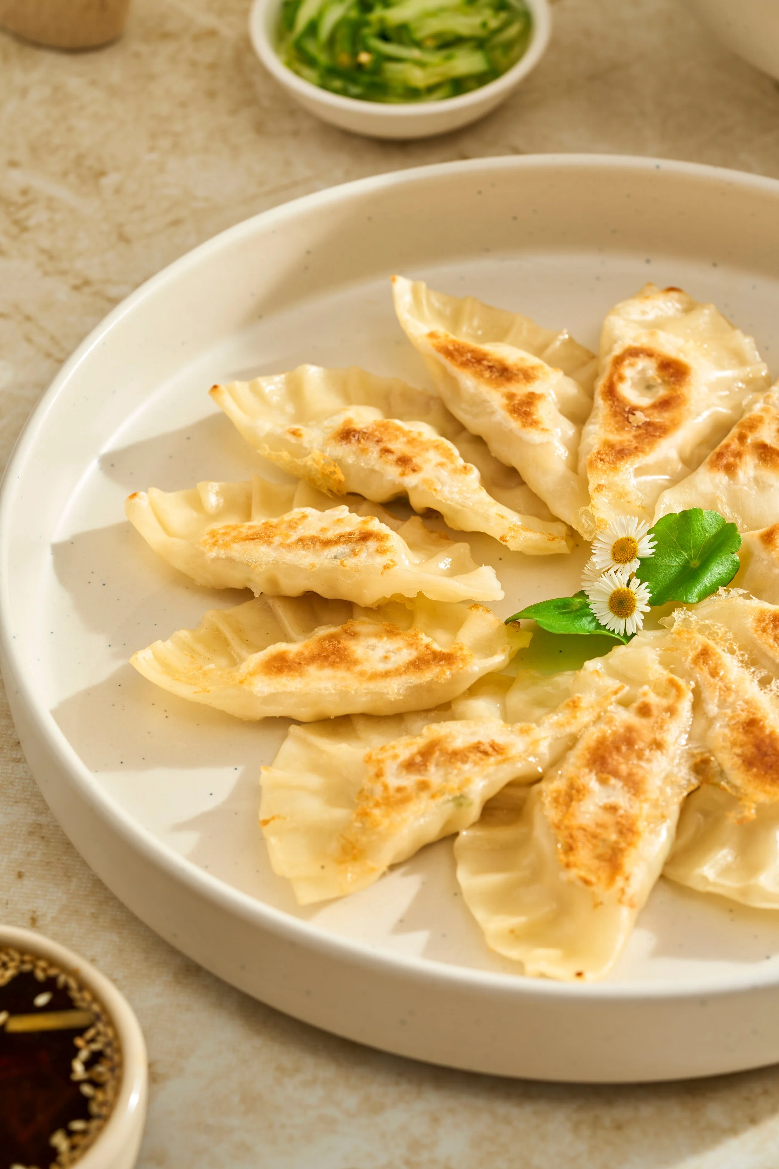 PHAT HTOKE OAH KAT (Pan-Fried Dumplings)

An elegant reflection of cross-cultural Asian culinary influences embraced by Myanmar tradition. These delicate, hand-rolled wrappers are packed with a juicy filling of seasoned minced meat, fresh scallions, 