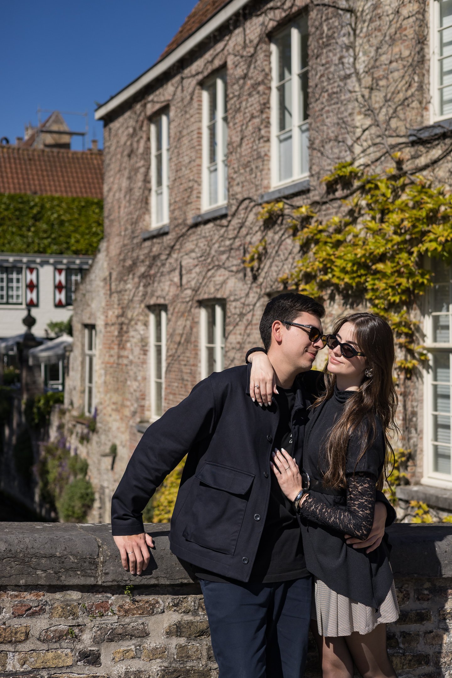 Brazilan couple got engaged in Bruges, Belgium. Engagement shoot