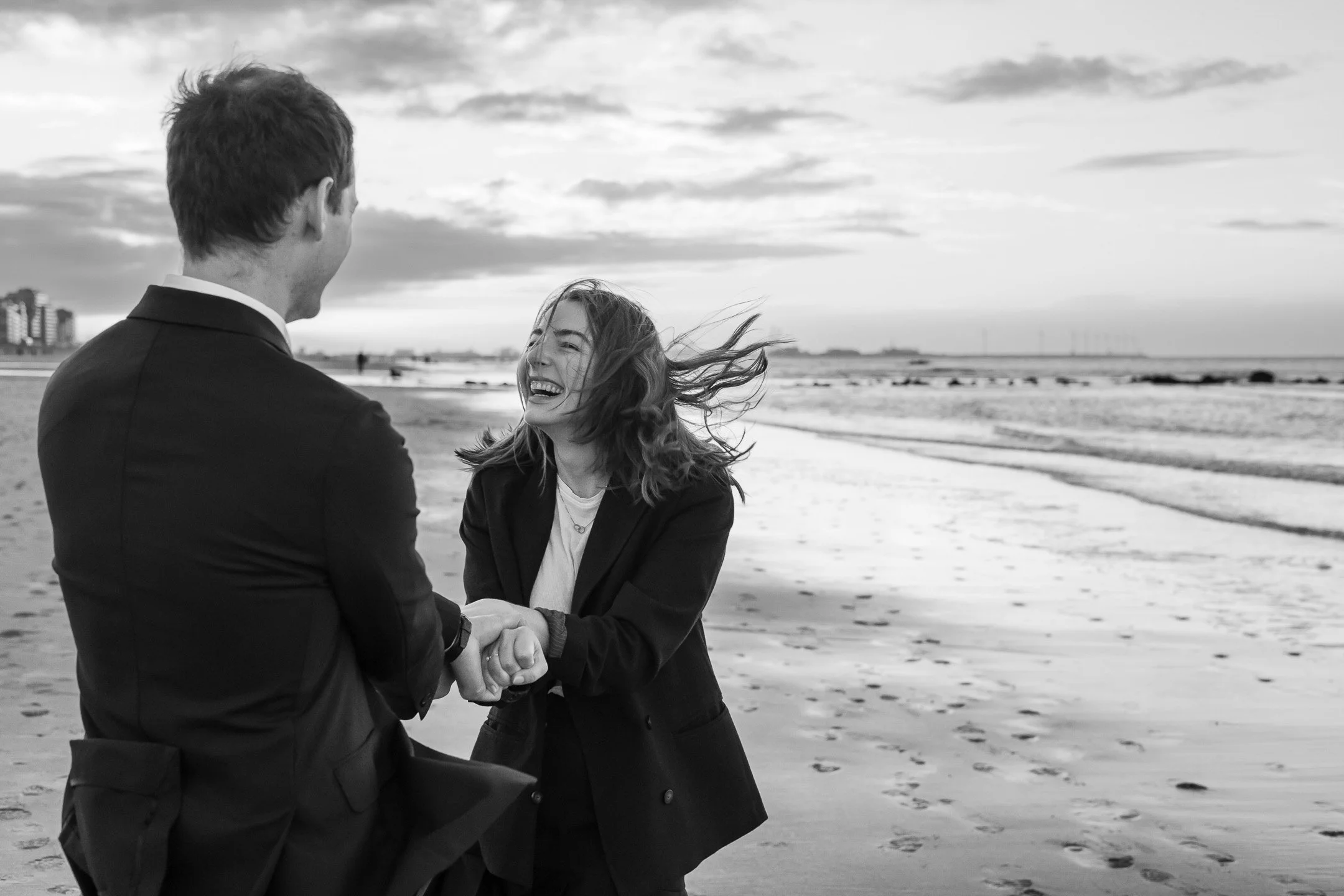 Engagement shoot, beach photos, Knokke-Heist photographer 