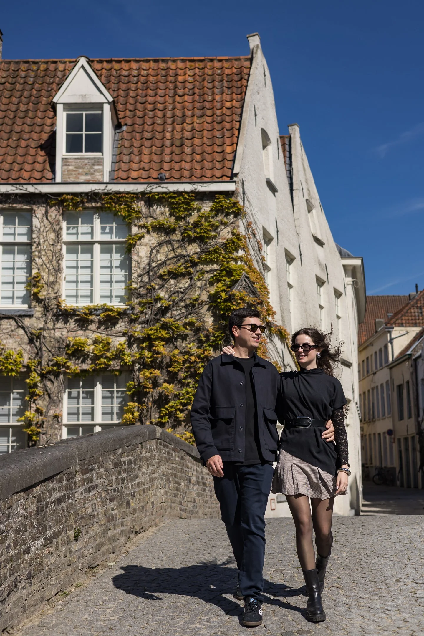 Brazilan couple got engaged in Bruges, Belgium