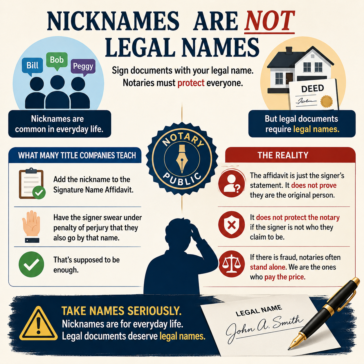 Nicknames are not Legal Names