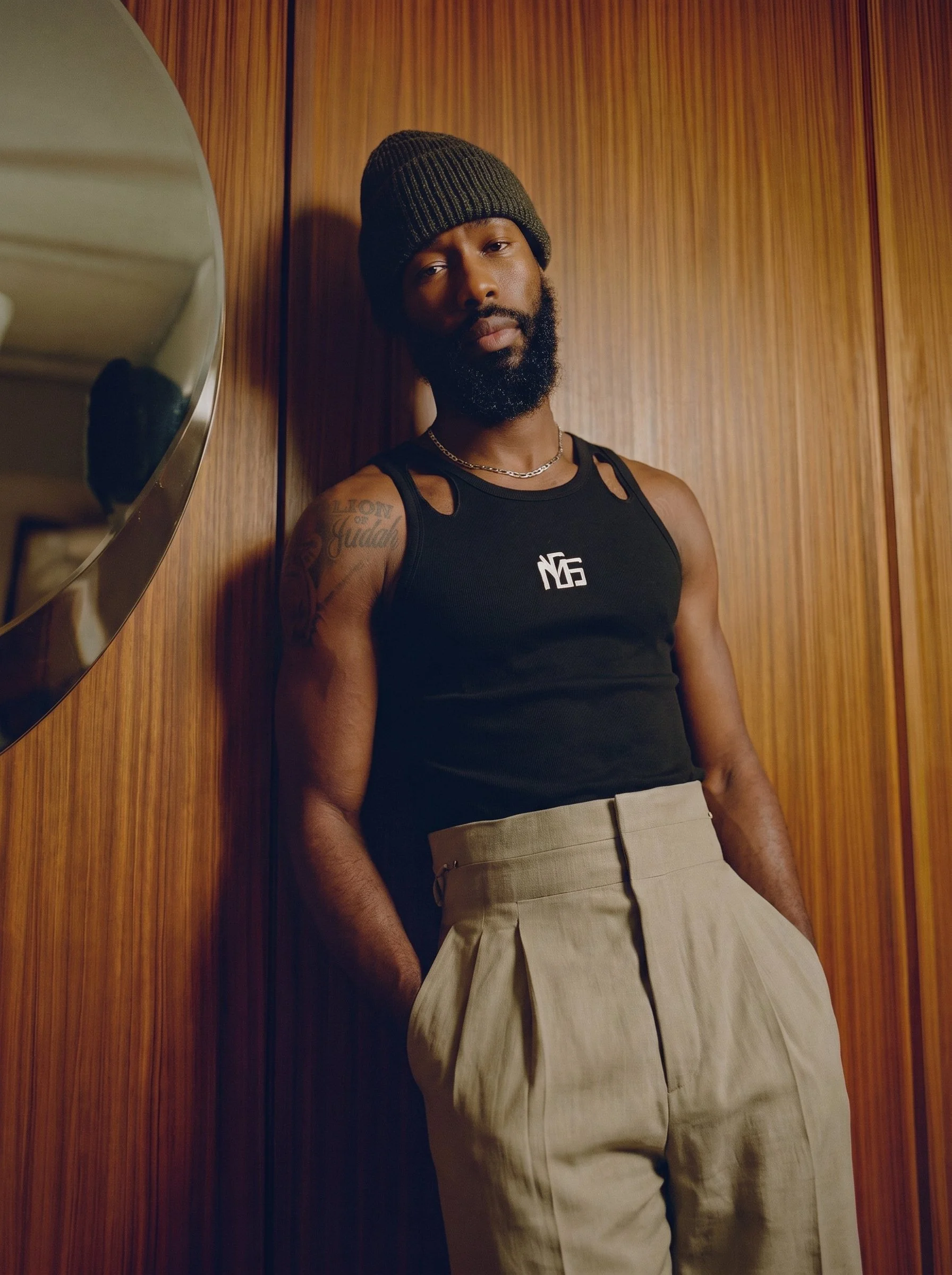 Sleek Black Mynesclo Logo Tank Top