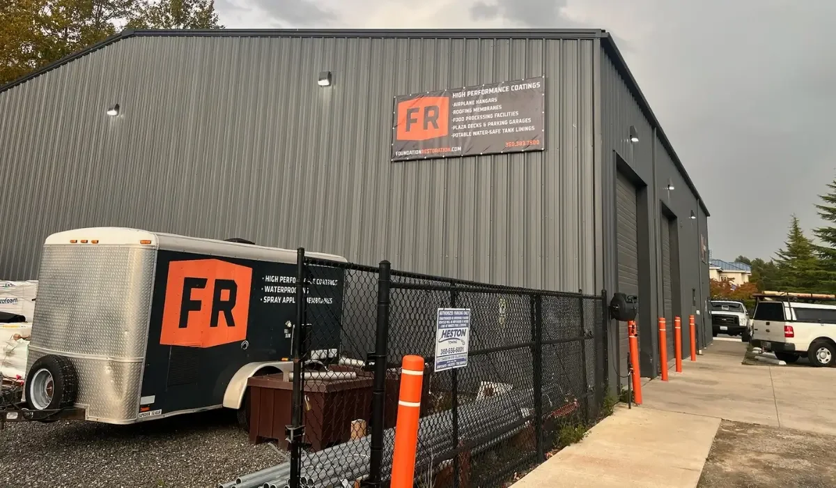 Foundation Restoration signage on a commercial building
