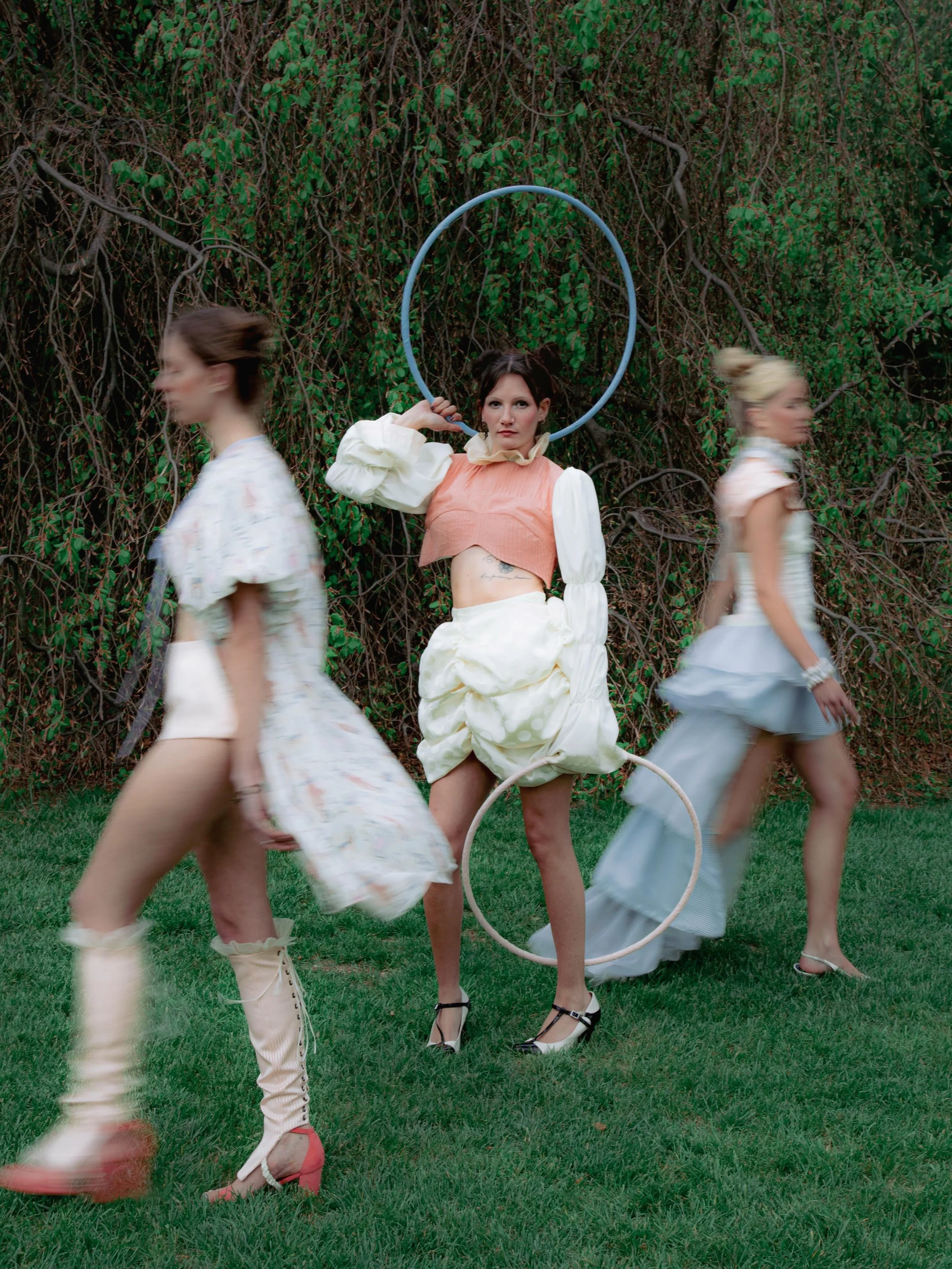 &ldquo;Jumping Through Hoops&rdquo; &mdash; a sustainable collection inspired by the whimsy and theatricality of the circus, exploring surreal femininity through playful silhouettes.
Words by @ellacascone 

Designer: @ella.cascone 

Models: @samimori