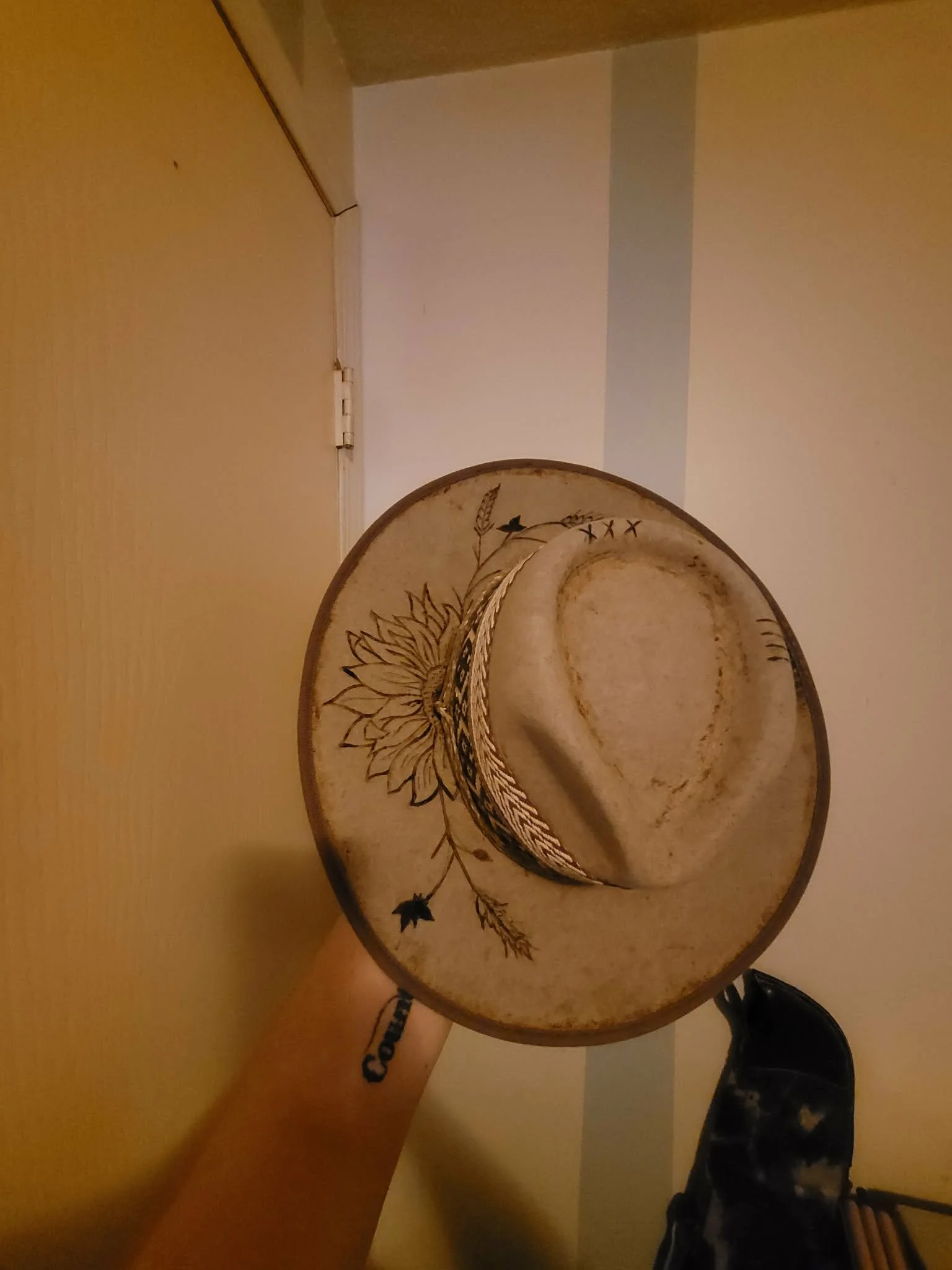 My very first 'wrecked hat' first burns that started it all.