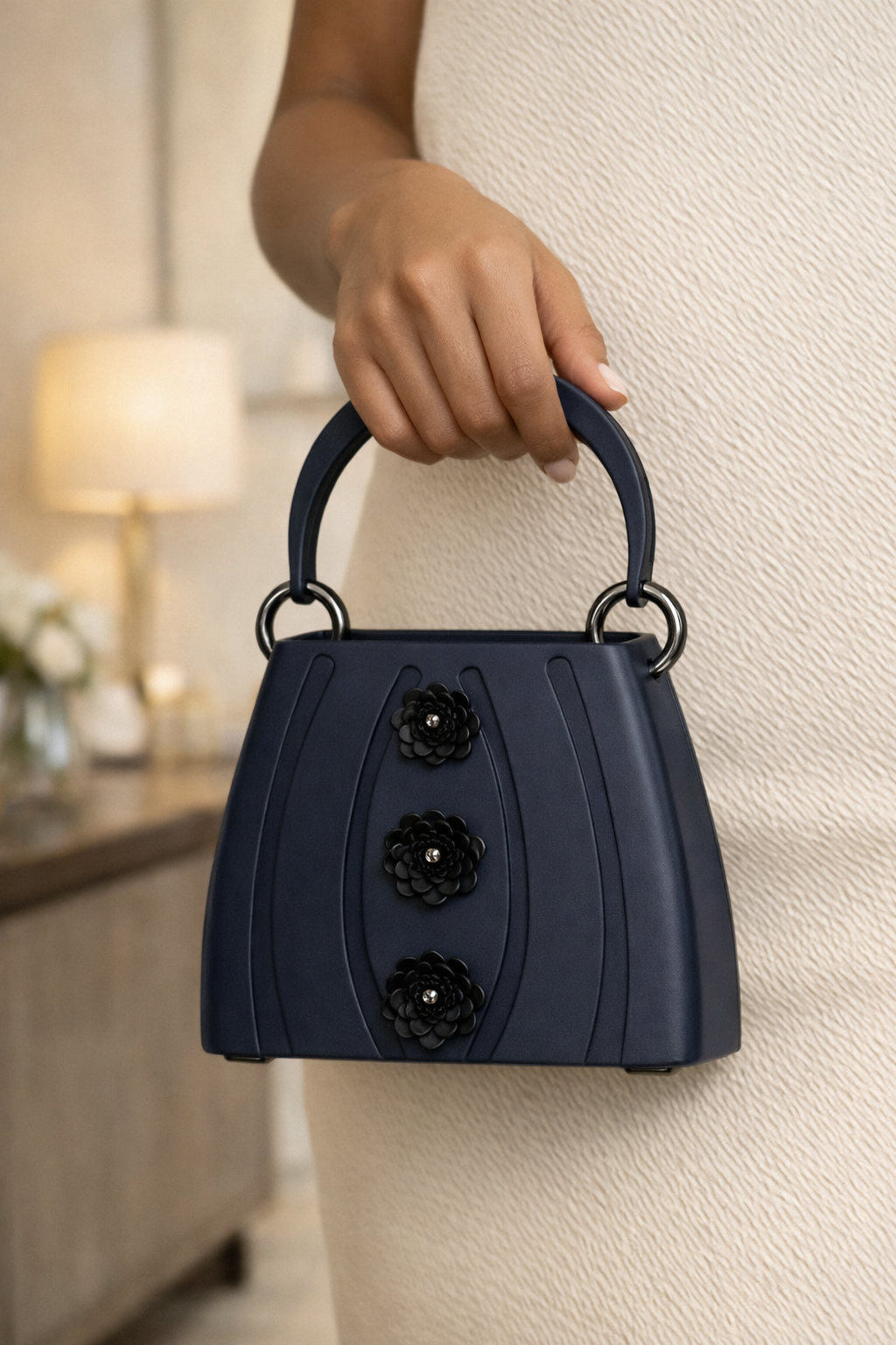 Fleurline Noir Sculpted Bag