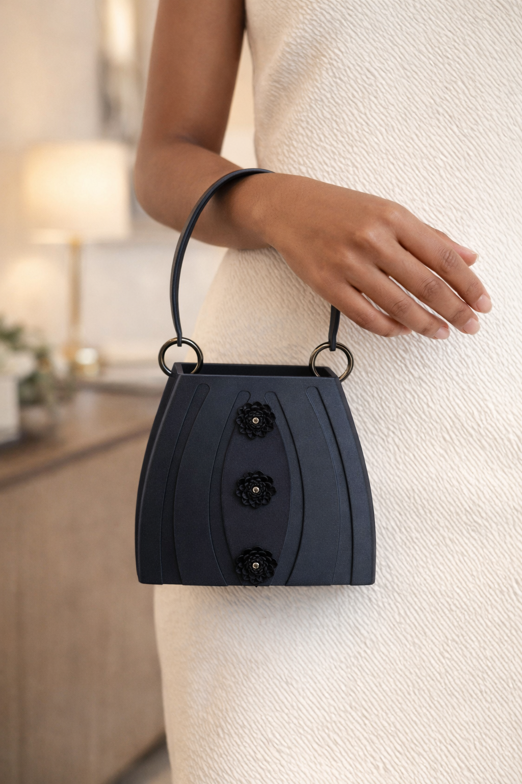 Fleurline Noir Sculpted Bag