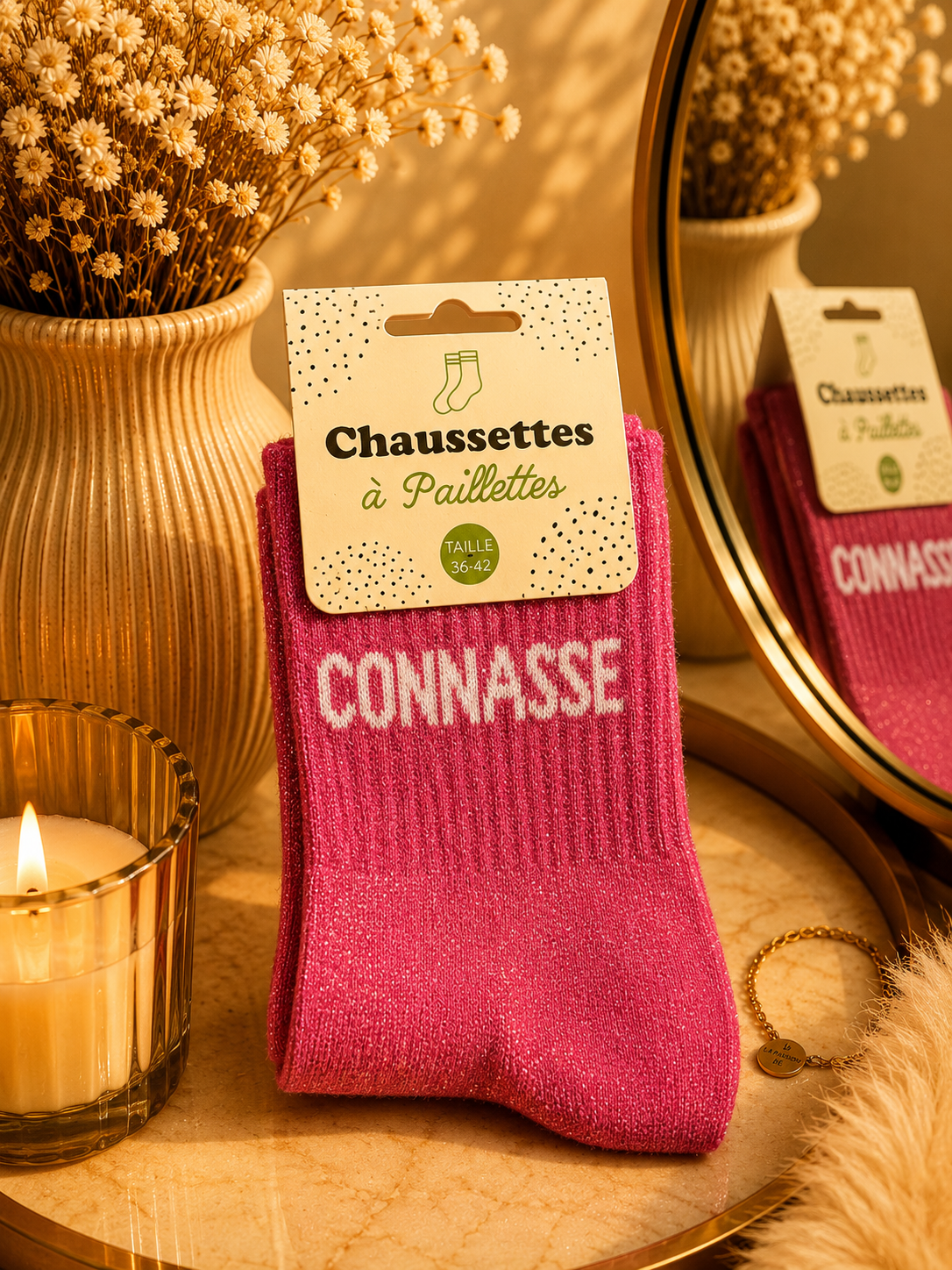 Chaussettes à Paillettes – Connasse 💖