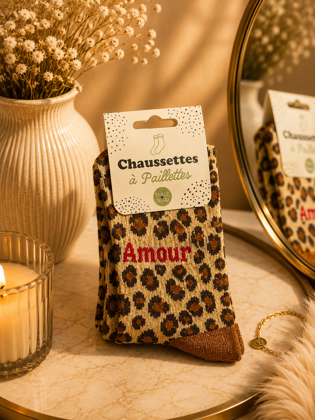 Chaussettes à Paillettes « Amour »
