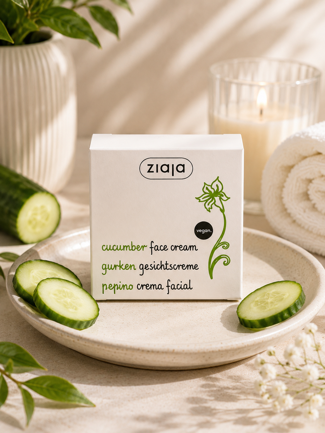 🥒 Crème Visage Hydratante au Concombre