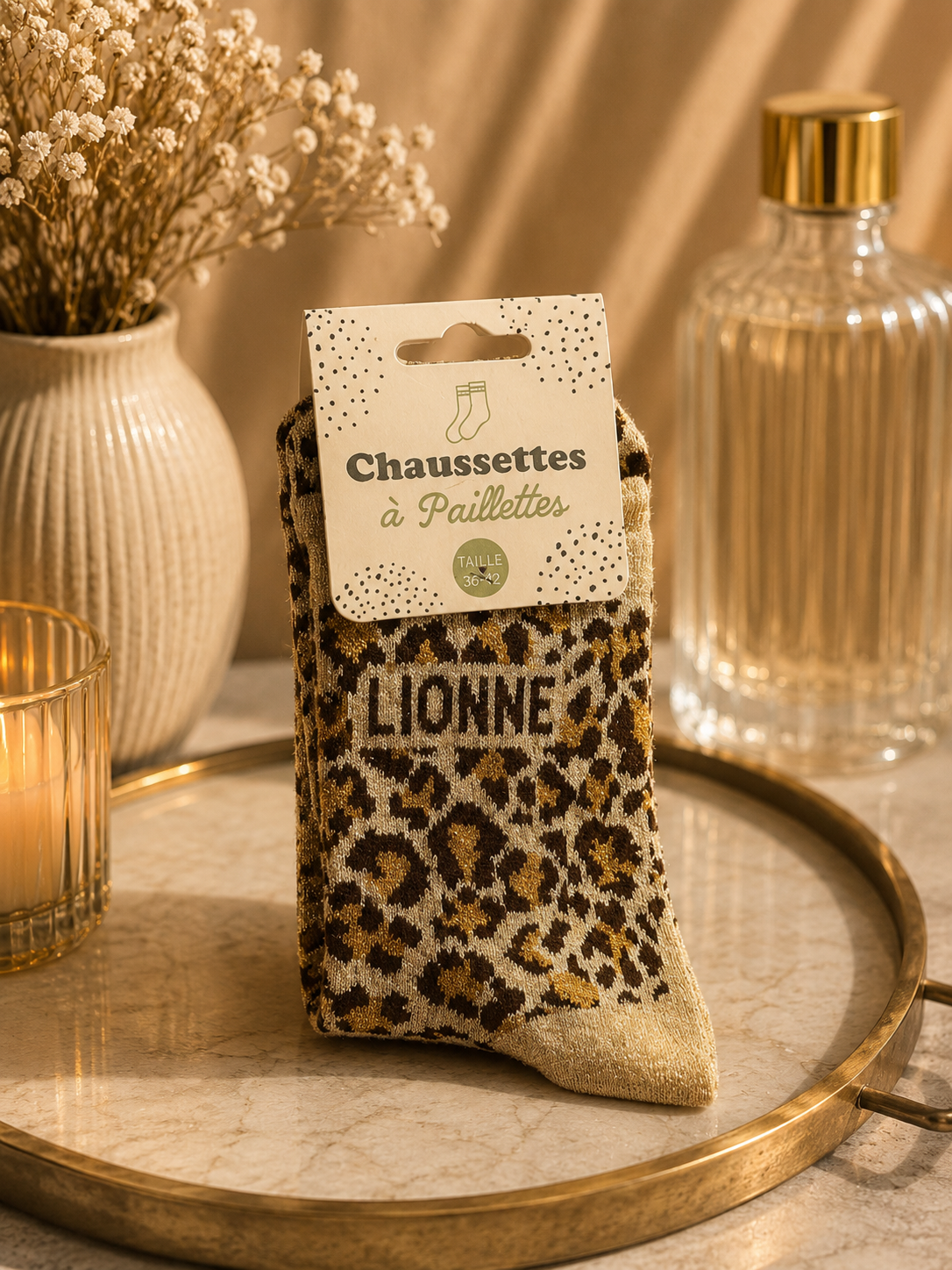 Chaussettes à paillettes "Lionne"
