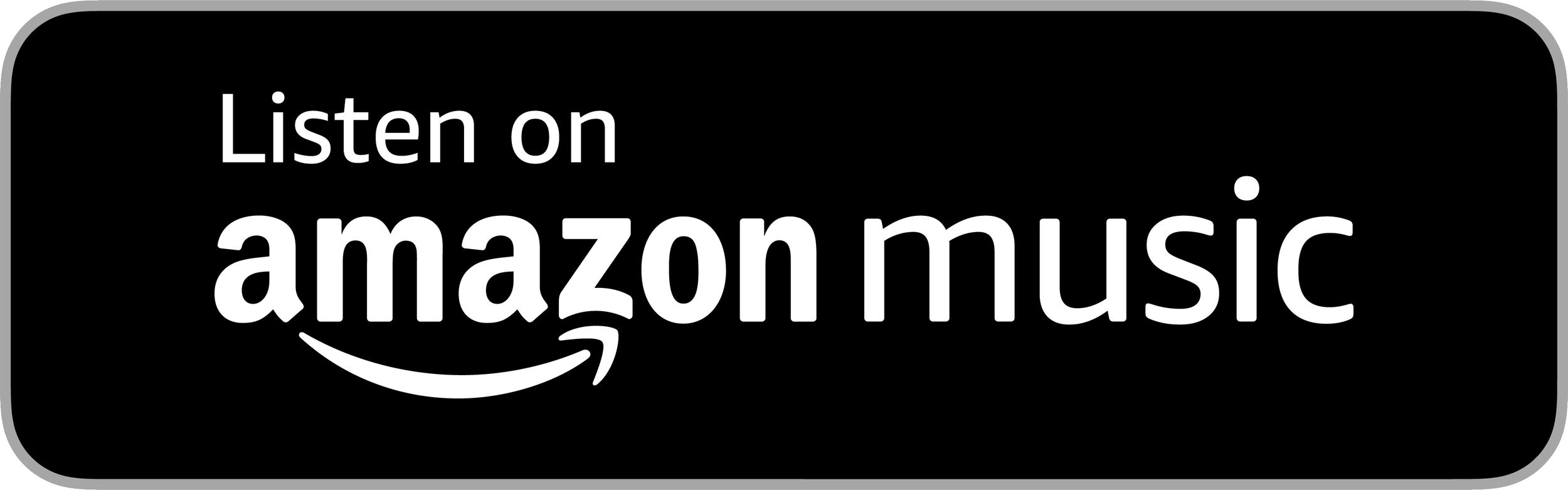 Button with text 'Listen on amazon music' on a black background.