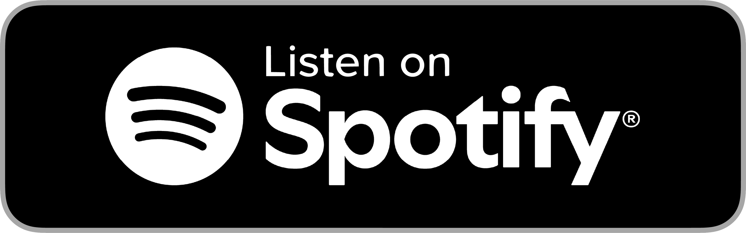 Spotify logo with text indicating to listen on Spotify.