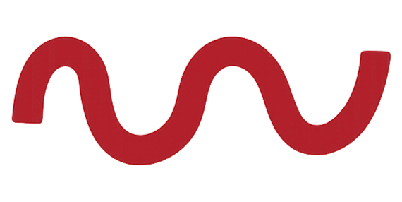 Red, wavy line with the word "wo" in black lowercase letters beneath it.