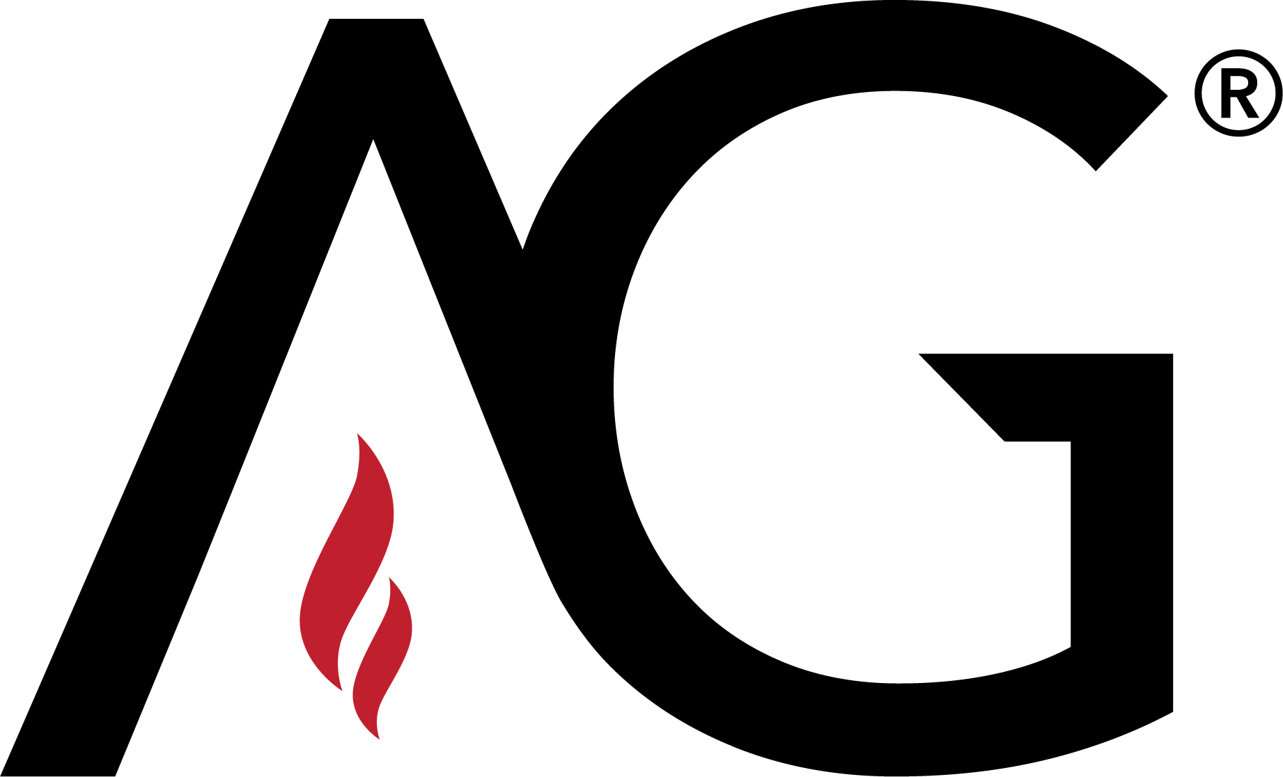 Black silhouette of a person in profile with red flames in front of them.