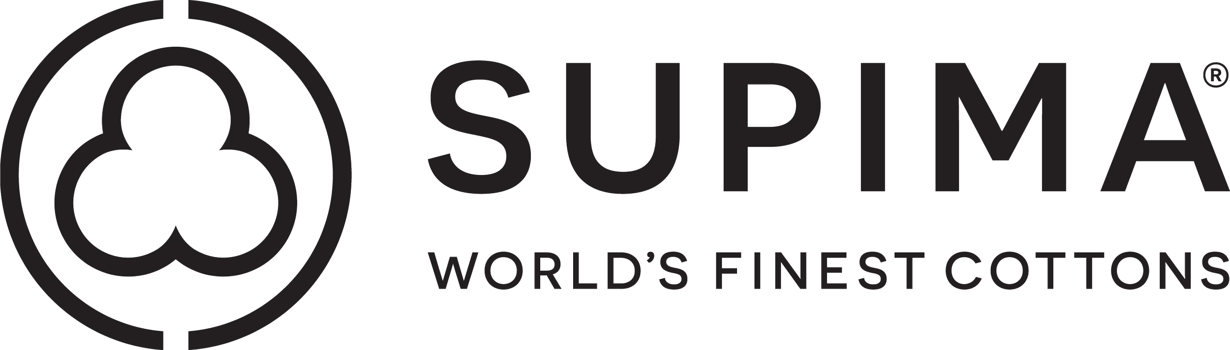 Logo of SUPIMA with the slogan 'World's Finest Cotton' and a stylized cotton plant icon.