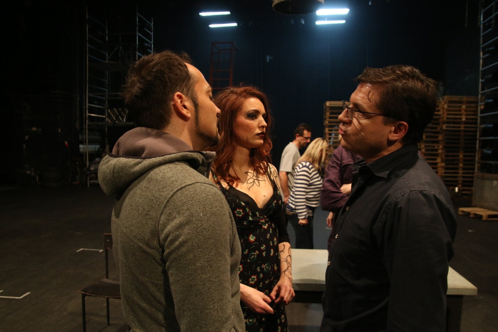 Rehearsal: Aljaž Farasin, Biljana Srbljanović and Lary Zappia