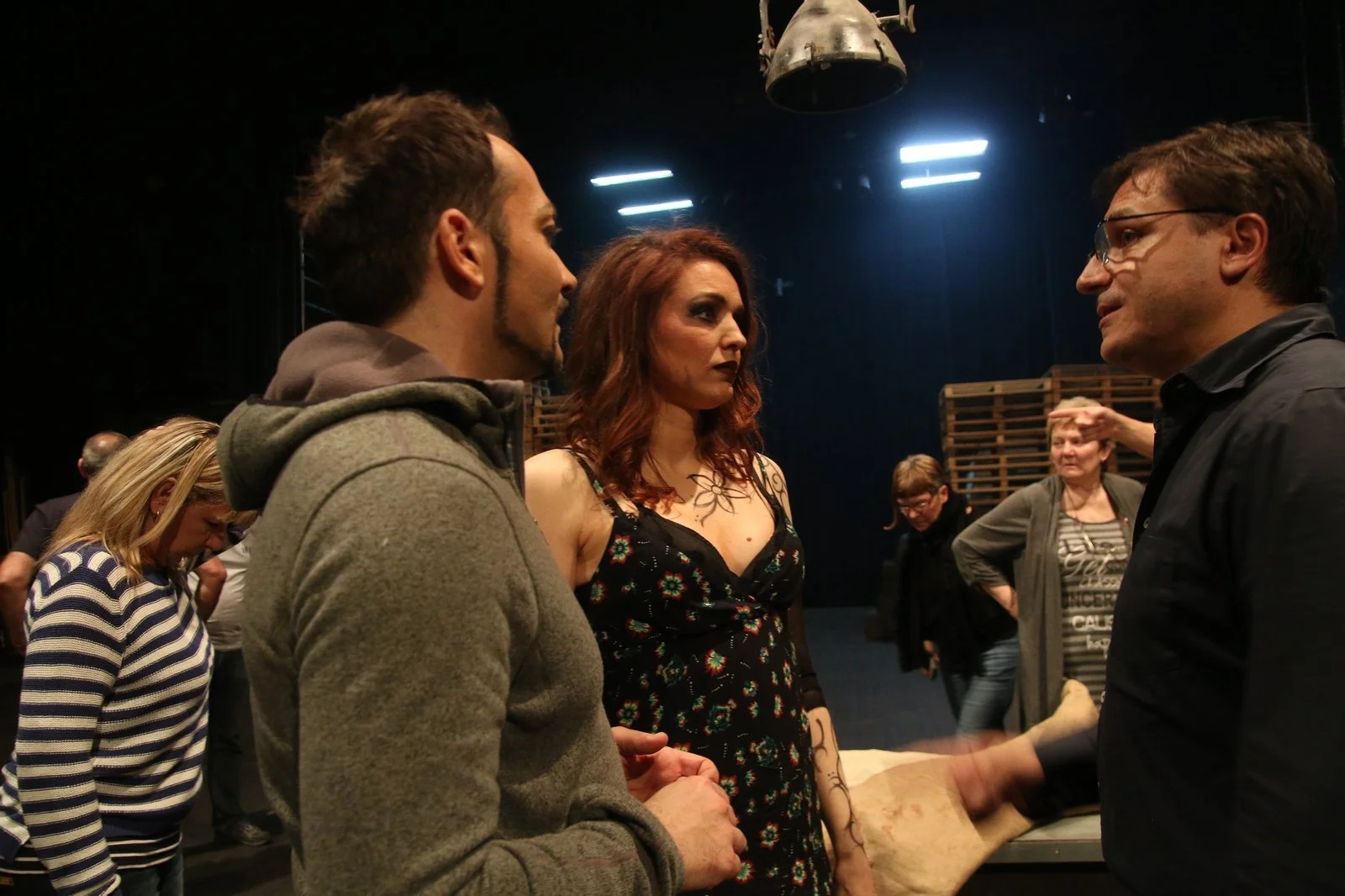 Rehearsal: Aljaž Farasin, Biljana Srbljanović and Lary Zappia