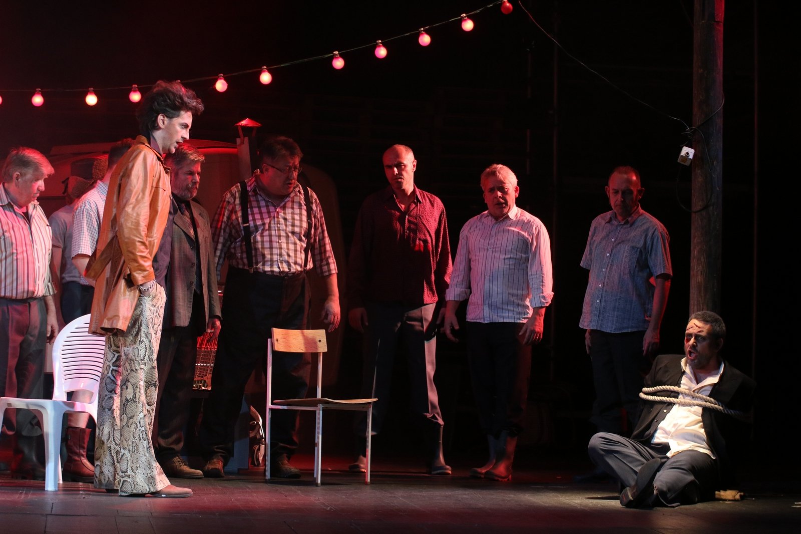 Count Ceprano (Bojan Fuštar), Monterone (Dario Bercich) and Ensemble