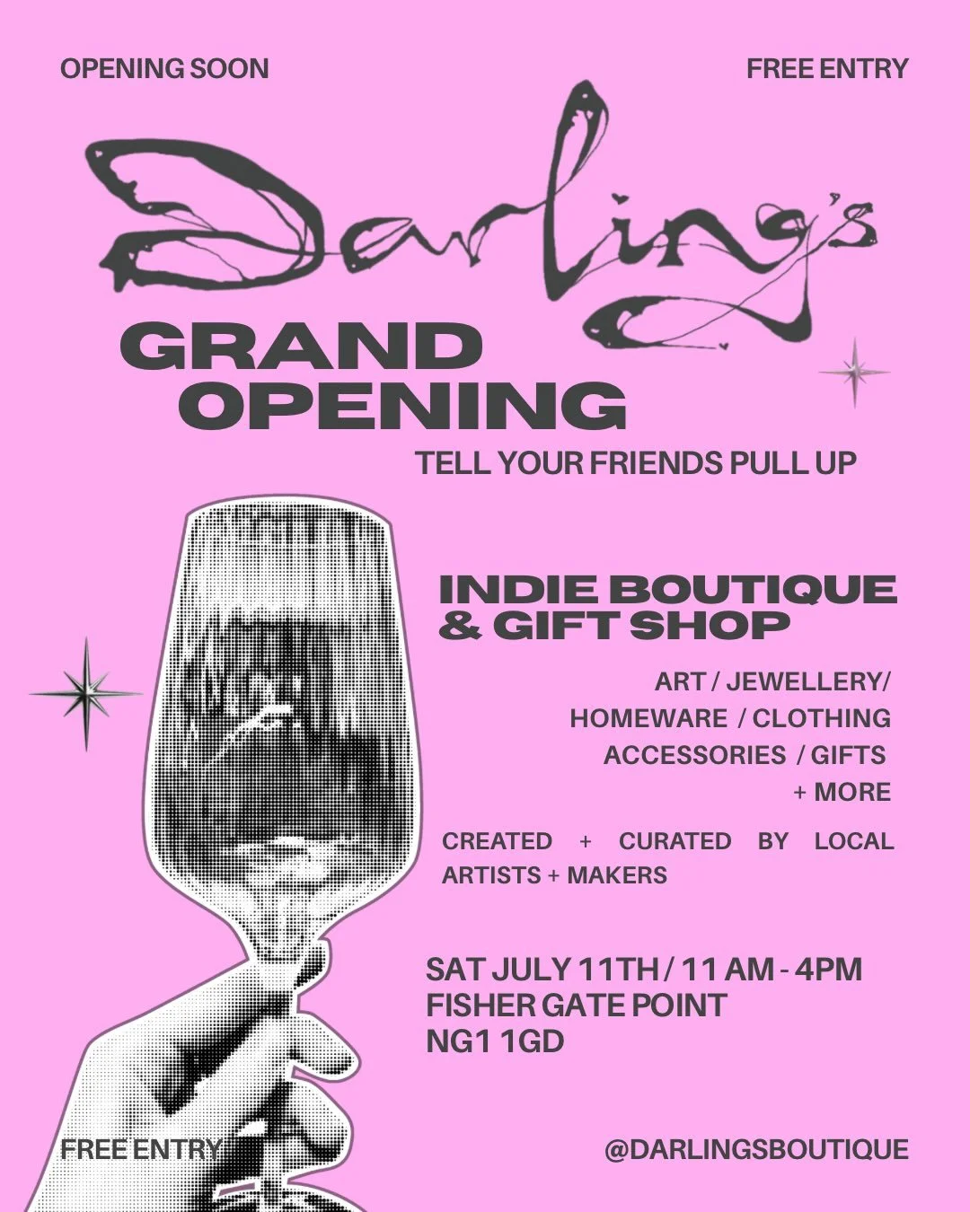 This is incredibly exciting - a new shop opening at @1fishergatepoint ⭐️ Come on down to celebrate the launch event for @darlingsboutique (&amp; I'll be stocking some of my stuff here!) 💖🌼🙌🏻✨