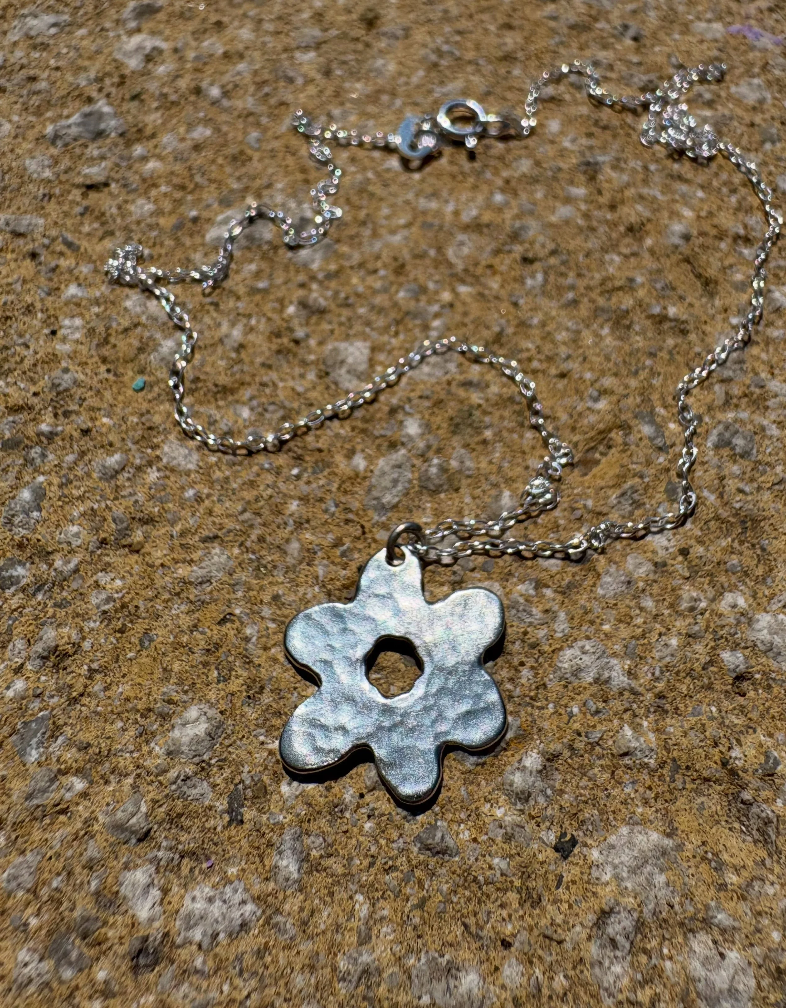 925 sterling silver flower pendant made by me 🌼✨