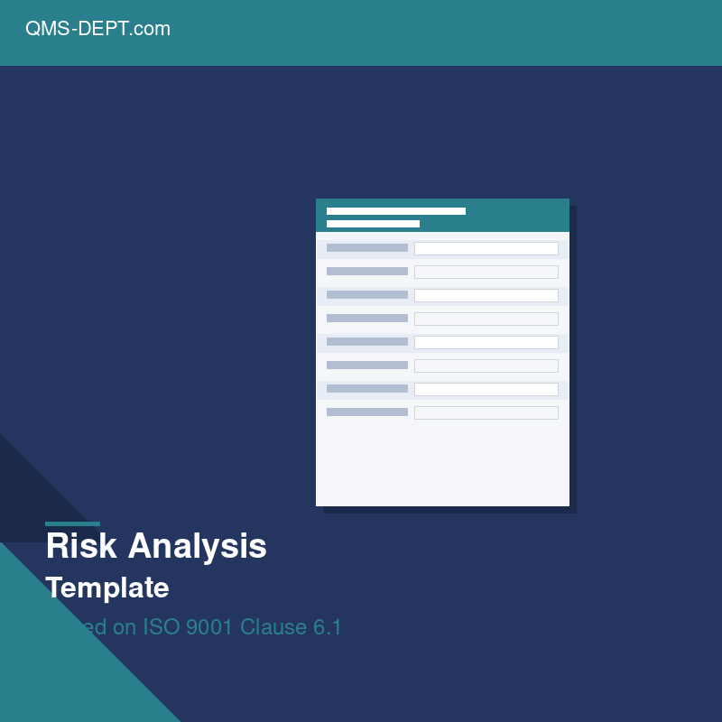 Risk Analysis Template — Living Document Starter (Based on ISO 9001 Clause 6.1)
