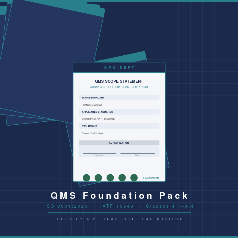 QMS Foundation Pack — ISO 9001:2026 & IATF 16949 Document Bundle