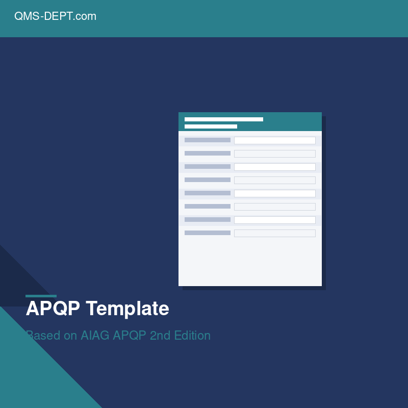 APQP Template — 11-Tab Workbook (Based on AIAG APQP 2nd Edition)