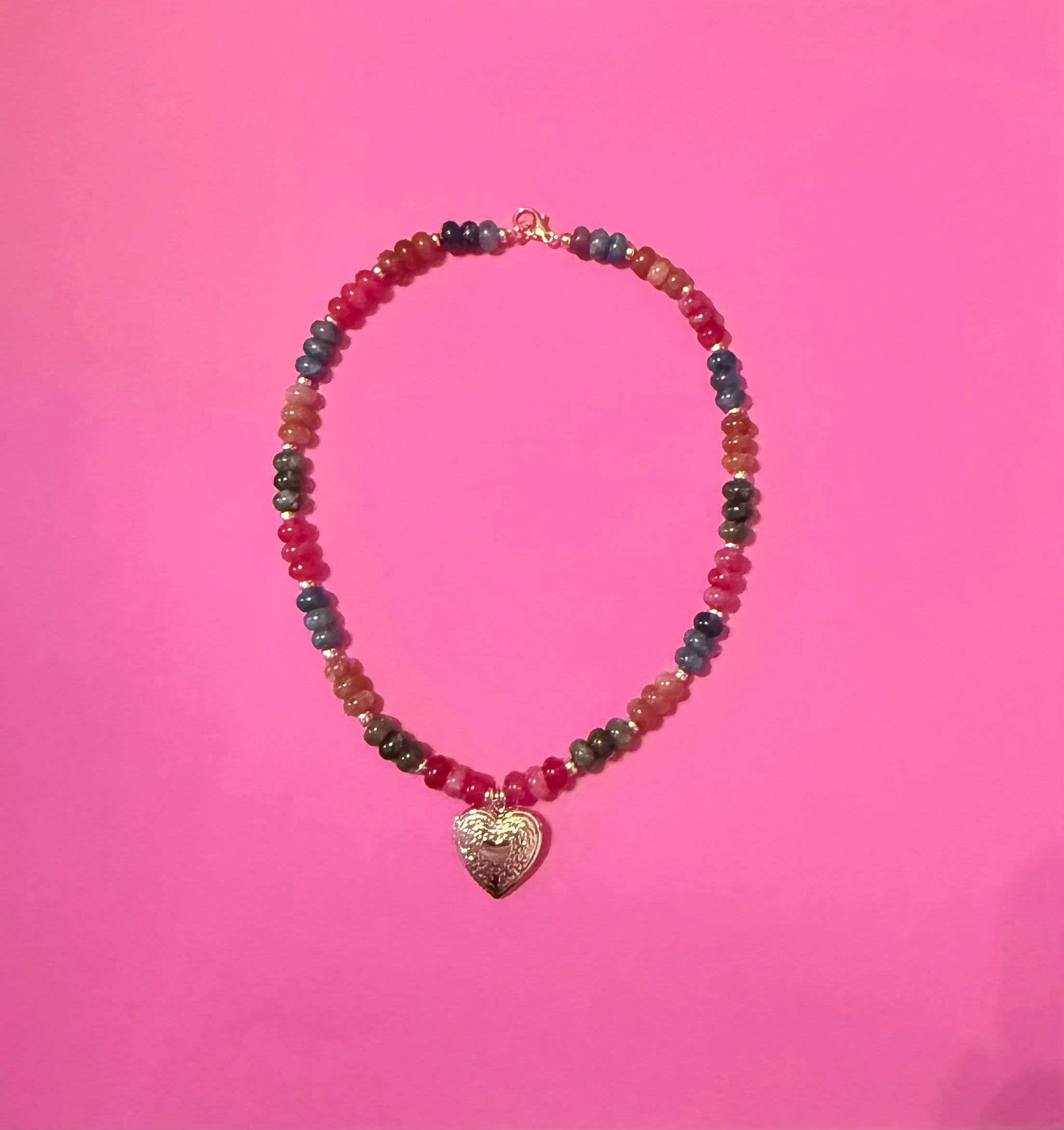 Colorful Heart Locket Necklace