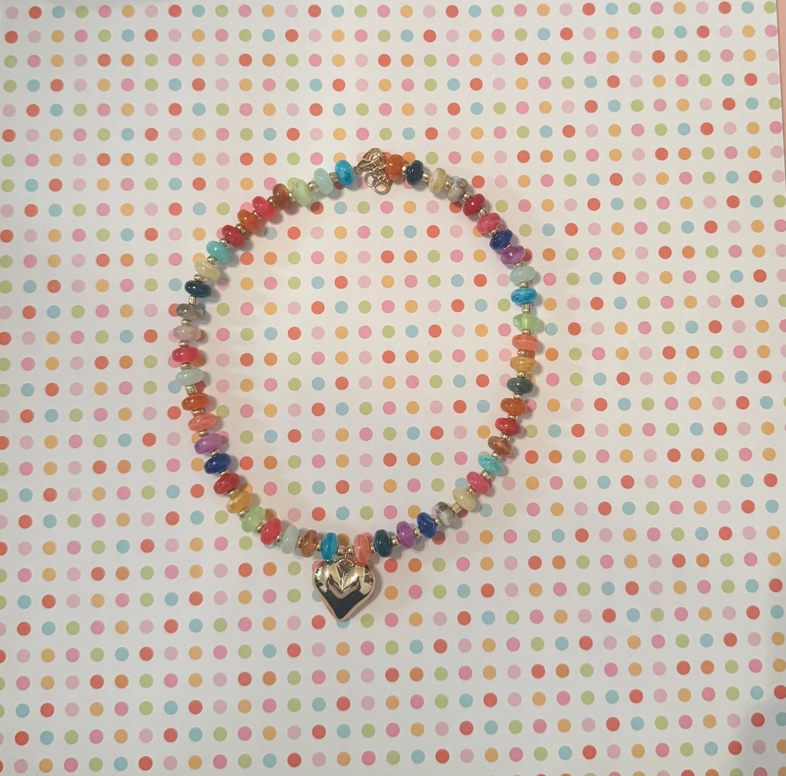 Rainbow Heart Pendant Necklace