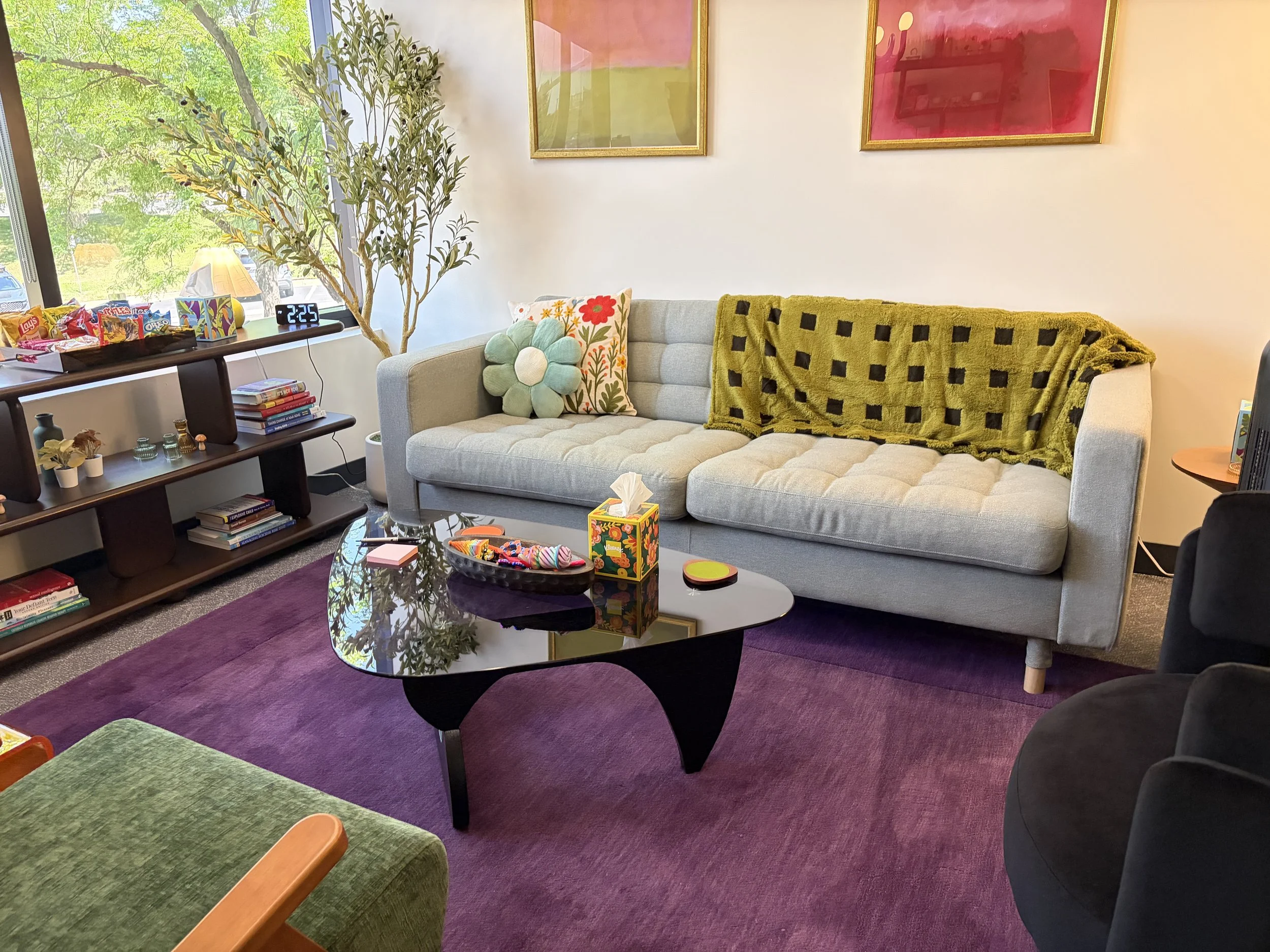 Dr. Conrad's DTC office with colorful and comfortable furniture