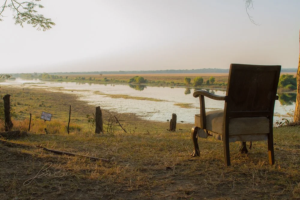 A place for relaxation. That might be needed for the inhabitants at this Zambian farm, as both crocodiles and various poisonous snakes also claim this area.   
