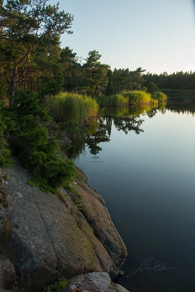 "Calm evening by the sea". Kalmar strait, Sweden