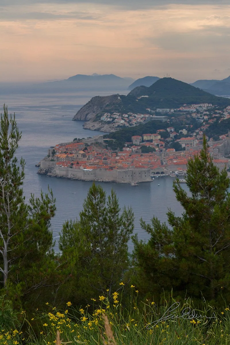 The sun sets over Dubrovnik, Croatia