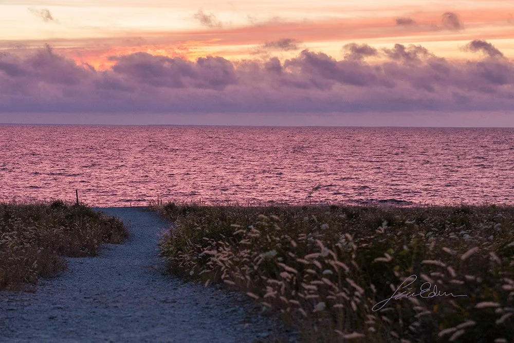 "Sun sets over the Baltic sea". Kalmar strait, Sweden