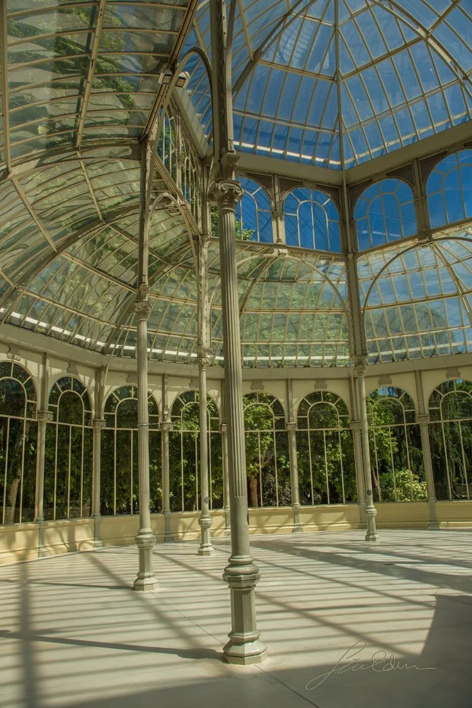 An empty Palacio de Cristal, Madrid, Spain