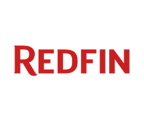 The logo of Redfin, a real estate company, with red and black colors.